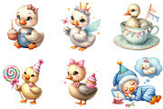 Watercolor Baby Goose Birthday Clipa, an Illustration by DreamArtGraphic (Thumbnail 4 of 5)