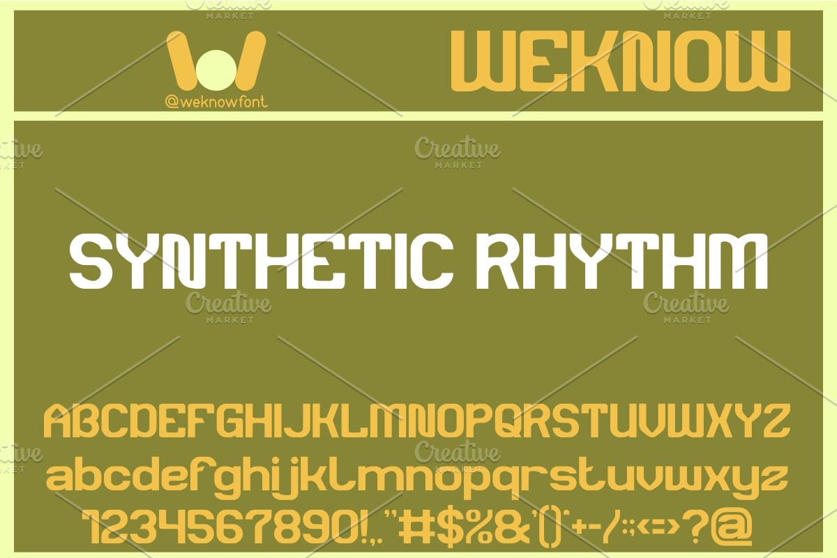 Synthetic Rhythm font, a Font by weknow (Photo 1 of 8)