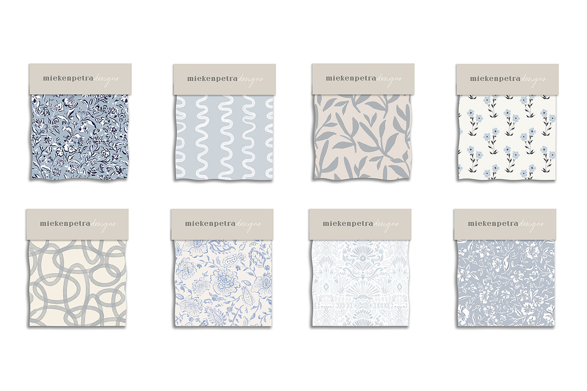 Modern Blues Pattern Collection, a Pattern Graphic by Mieken Petra Designs (Photo 2 of 4)