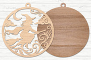 Halloween Flying Witch Laser Cut SVG, an Object Graphic by Layerology (Thumbnail 2 of 3)