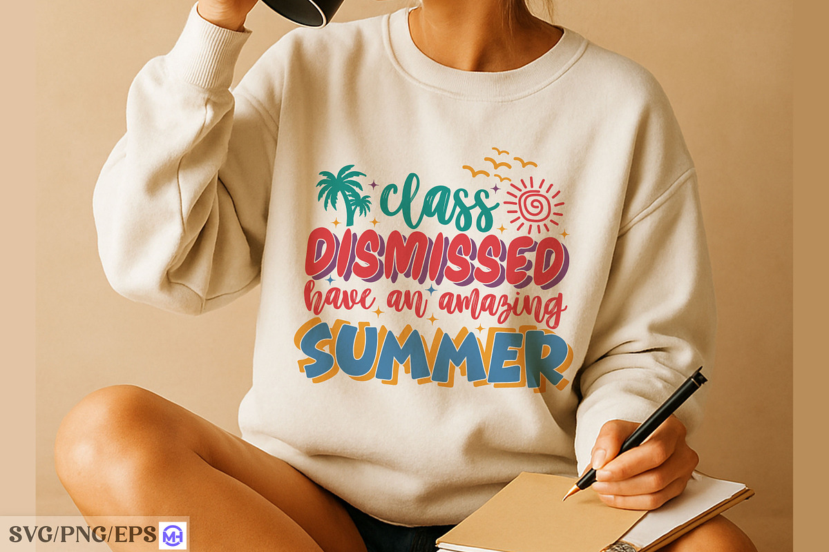 Class Dismissed SVG Teacher Summer, a Seasonal Illustration by mh_arif (Photo 4 of 4)