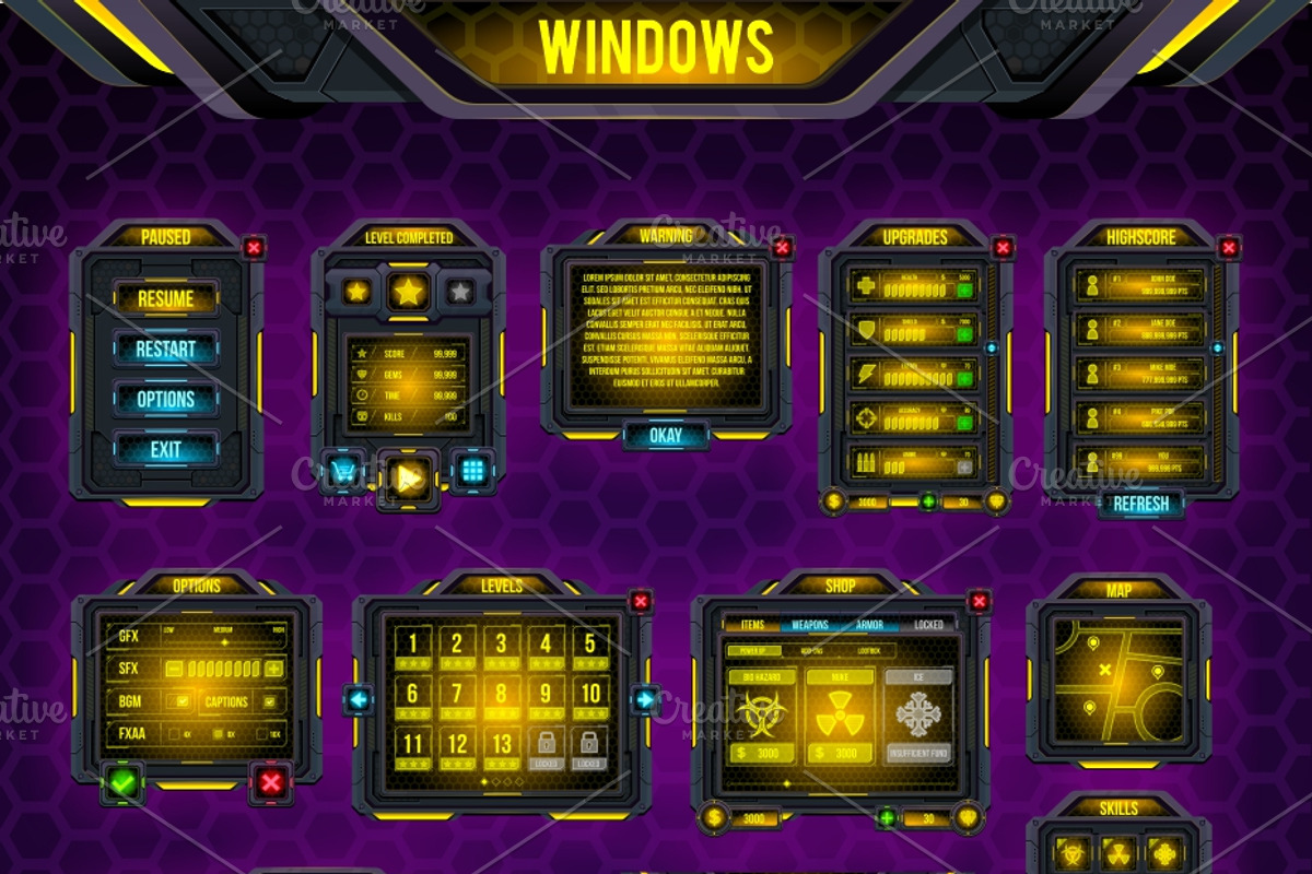 Cyberpunk Game GUI, an Icon by pzUH (Photo 10 of 10)