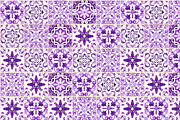 Purple Portuguese Azulejo Tiles Set4, a Pattern Graphic by ilonitta (Thumbnail 8 of 10)