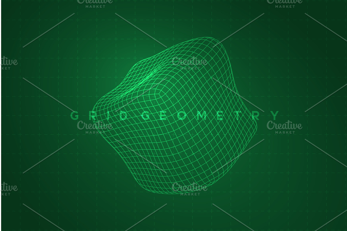 Abstract 3D wireframe mesh of, a Technology Illustration by Liudmyla Matviiets
