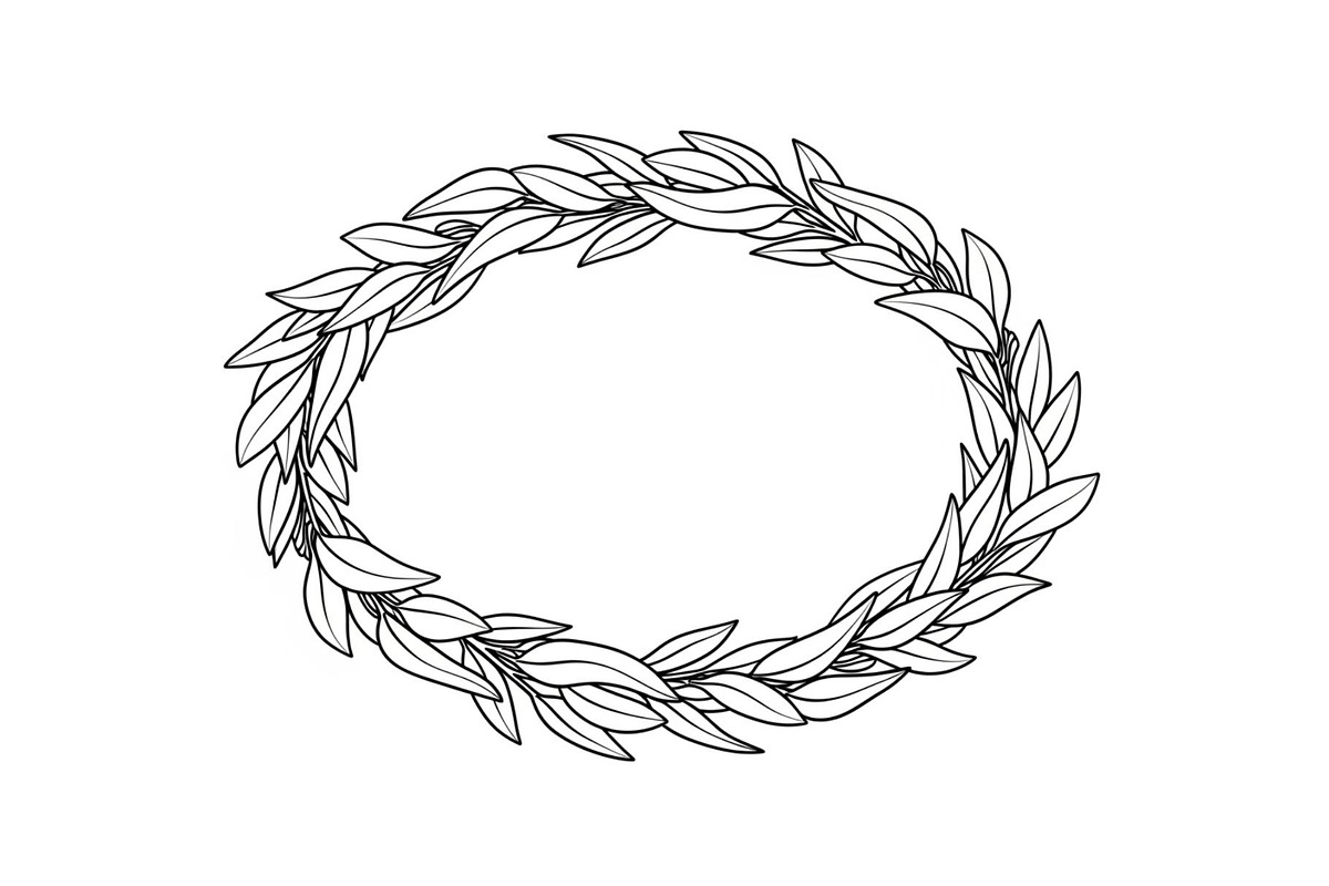 Botanical Oval Wreath Frame Bundle, an Illustration by Designer_Momina (Photo 9 of 51)