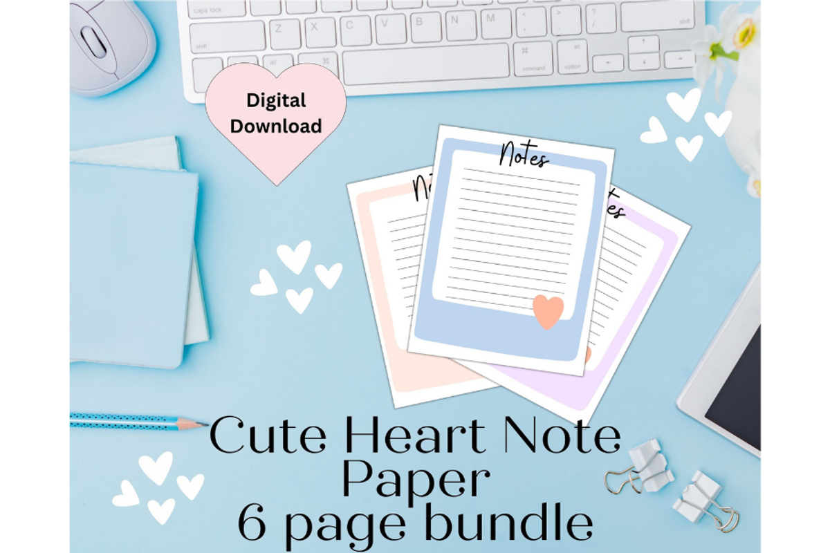 Printable Notebook Pages, a Stationery Template by Pixels N Bows (Photo 1 of 3)