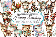 Funny Donkey Sublimation Clipart, an Illustration by designcity5 (Thumbnail 1 of 5)
