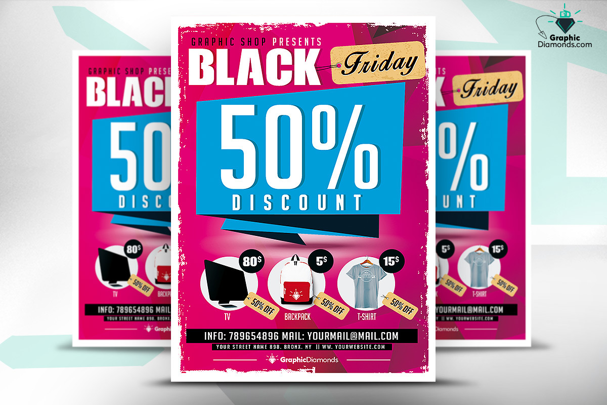 Black Friday Flyers Bundle, a Flyer Template by GraphicDiamonds (Photo 5 of 7)