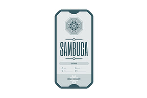 Sambuca vintage bottle label, a Food Illustration by Things for designers