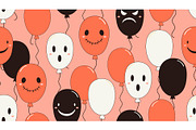 Cute flying balloons with spooky, a Seasonal Illustration by sceptical cactus (Thumbnail 1 of 3)