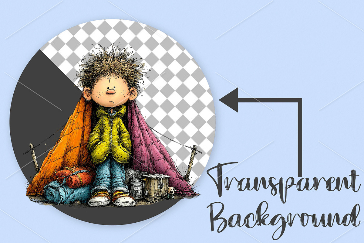 Quirky Lazy Child Clipart Bundle, an Illustration by Canvas Craft (Photo 2 of 7)