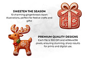 Christmas Gingerbread Clipart, a Seasonal Illustration by QM_ART (Thumbnail 3 of 7)