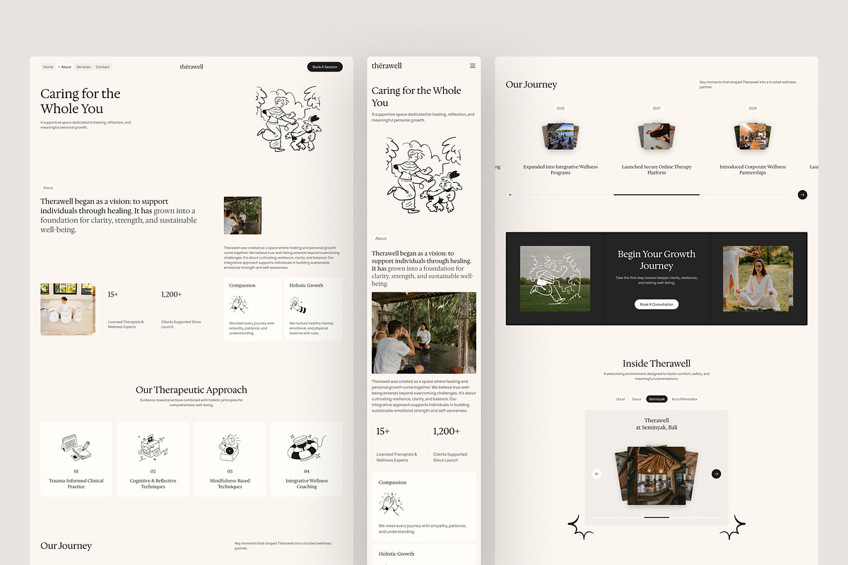 Wellness & Therapy Website UI Figma, an UI Kit Template by peterdraw (Photo 3 of 7)