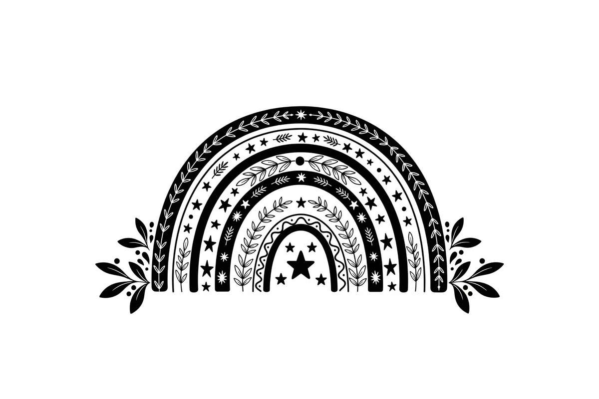 Boho Rainbow Silhouette Bundle, an Illustration by yasushie (Photo 23 of 31)
