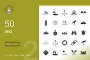 50 Sea Glyph Icons, an Icon by IconBunny (Thumbnail 1 of 2)