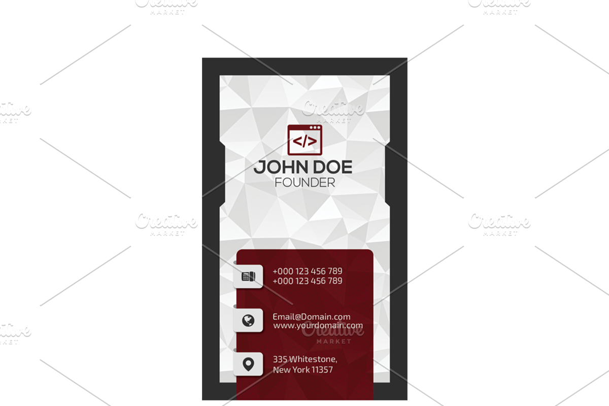Red modern business card, a Business Card Template by A.Lamprianidis (Photo 3 of 3)