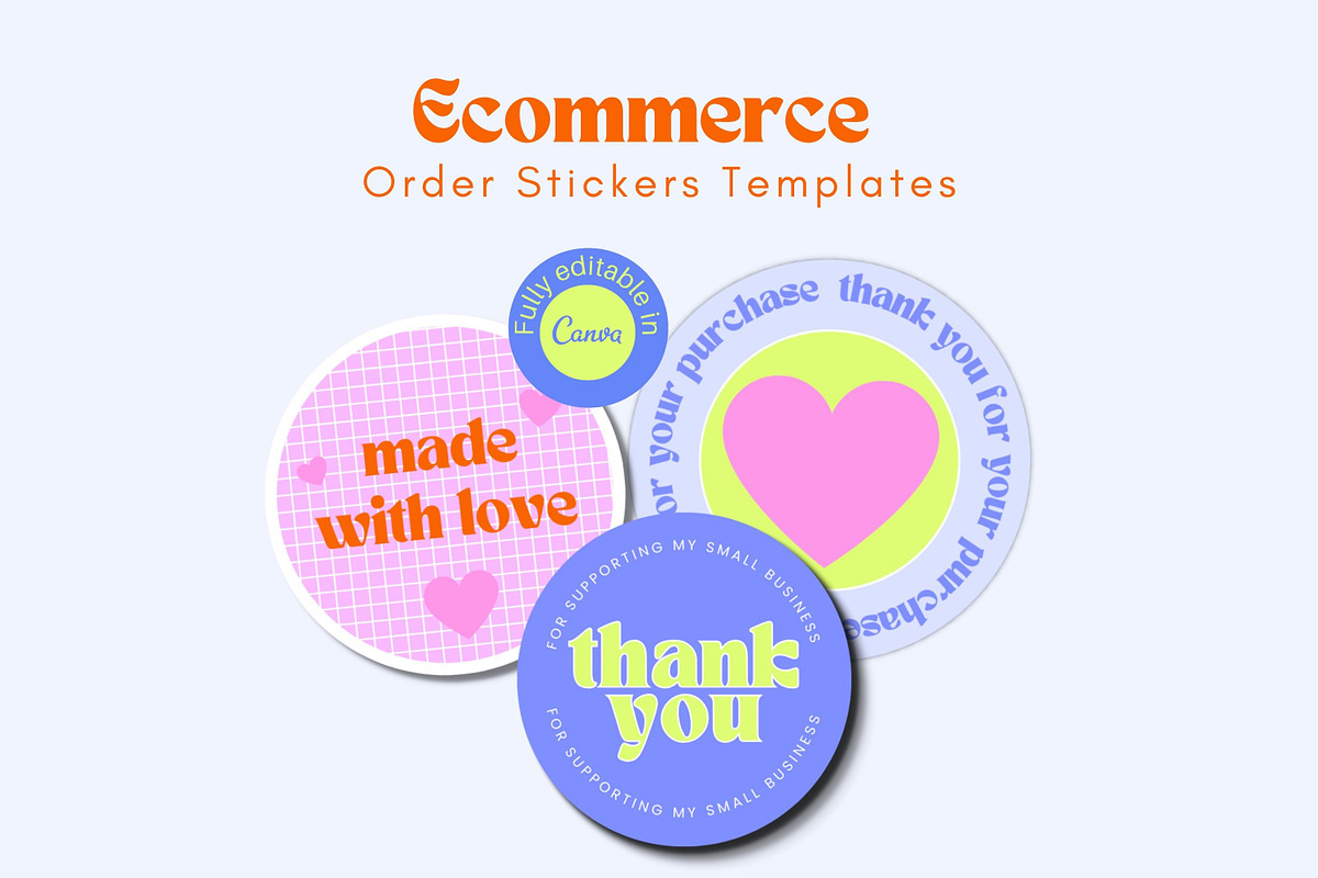 Ecommerce Sticker Canva Templates, a Stationery Template by Hell Yeah Designs (Photo 1 of 4)