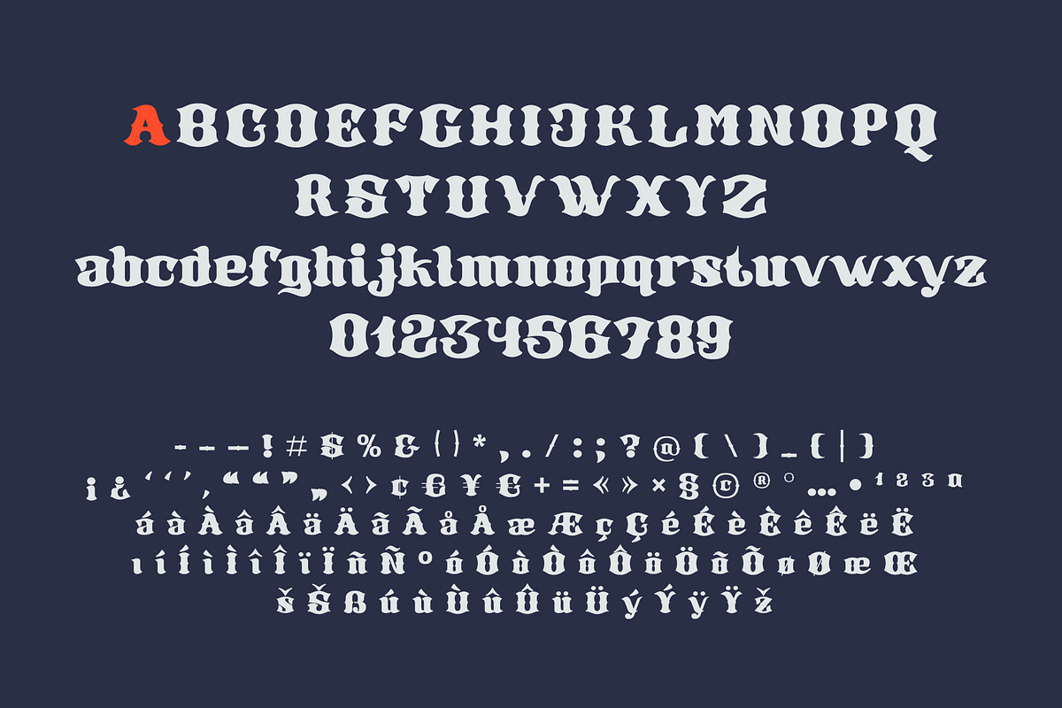 Westland blackletter font preview 2