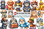 Quirky Dog and Cat Clipart, an Illustration by Rose Art (Thumbnail 1 of 7)
