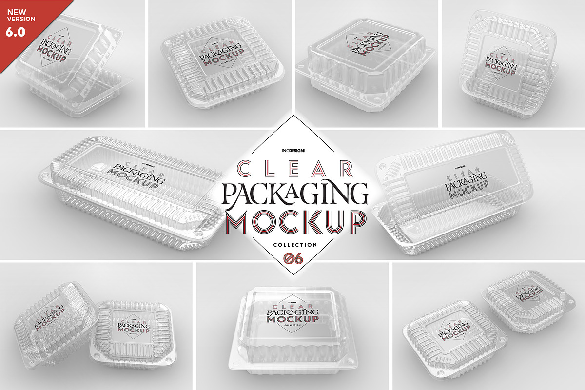 06 Clear Container Packaging Mockups, a Cups & Container Mockup by INCDesign (Photo 1 of 21)
