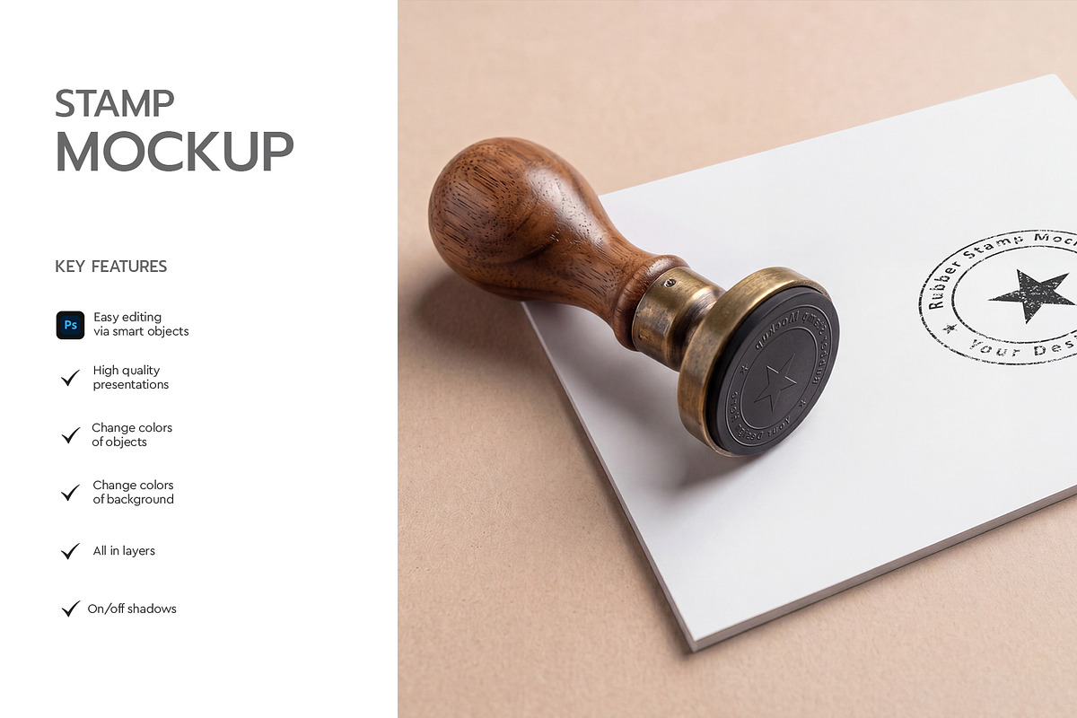 Rubber Stamp Mockup, a Pens & Pencil Mockup by graphypix (Photo 2 of 4)