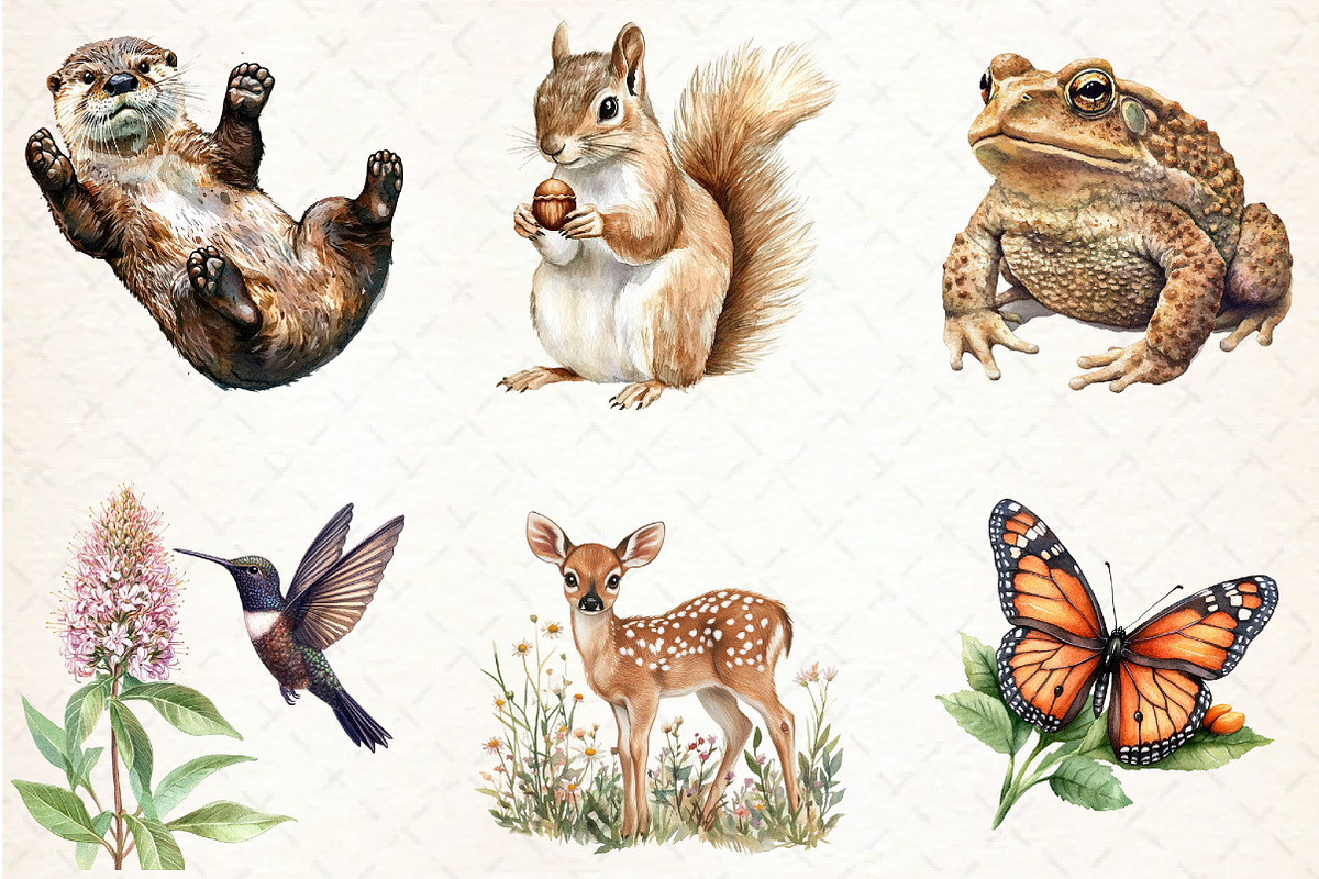 Watercolor Garden Animal Clipart, an Illustration by Libby Wishes (Photo 4 of 6)