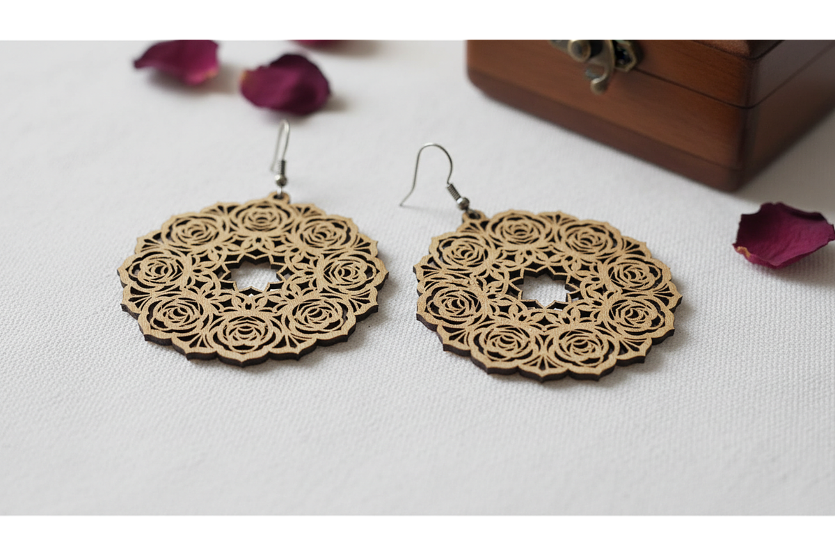 Decorative Earring SVG Pack, a Graphic by hafijul (Photo 6 of 11)