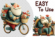 Watercolor Christmas Santa Claus Cli, an Illustration by cherrydesign (Thumbnail 3 of 4)