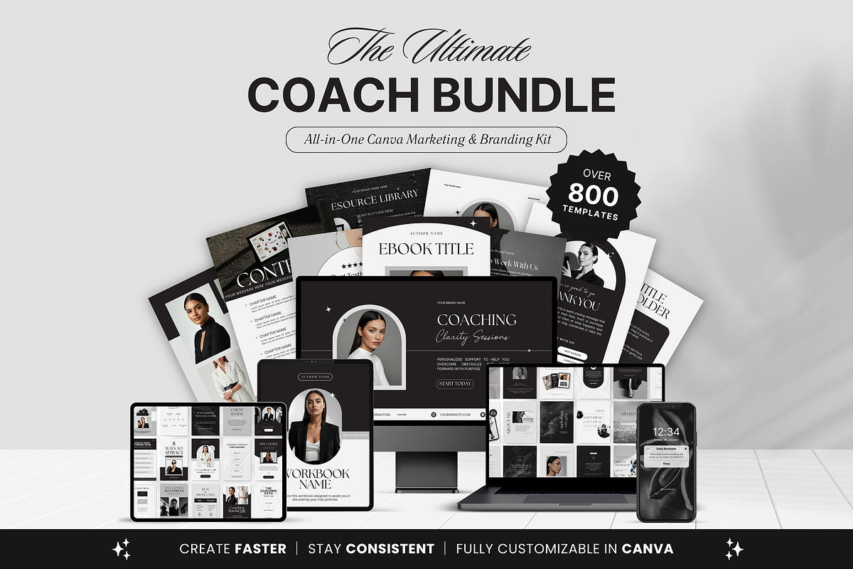 Coach Social Media Branding Bundle, a Social Media Template by DigiPax (Photo 1 of 15)