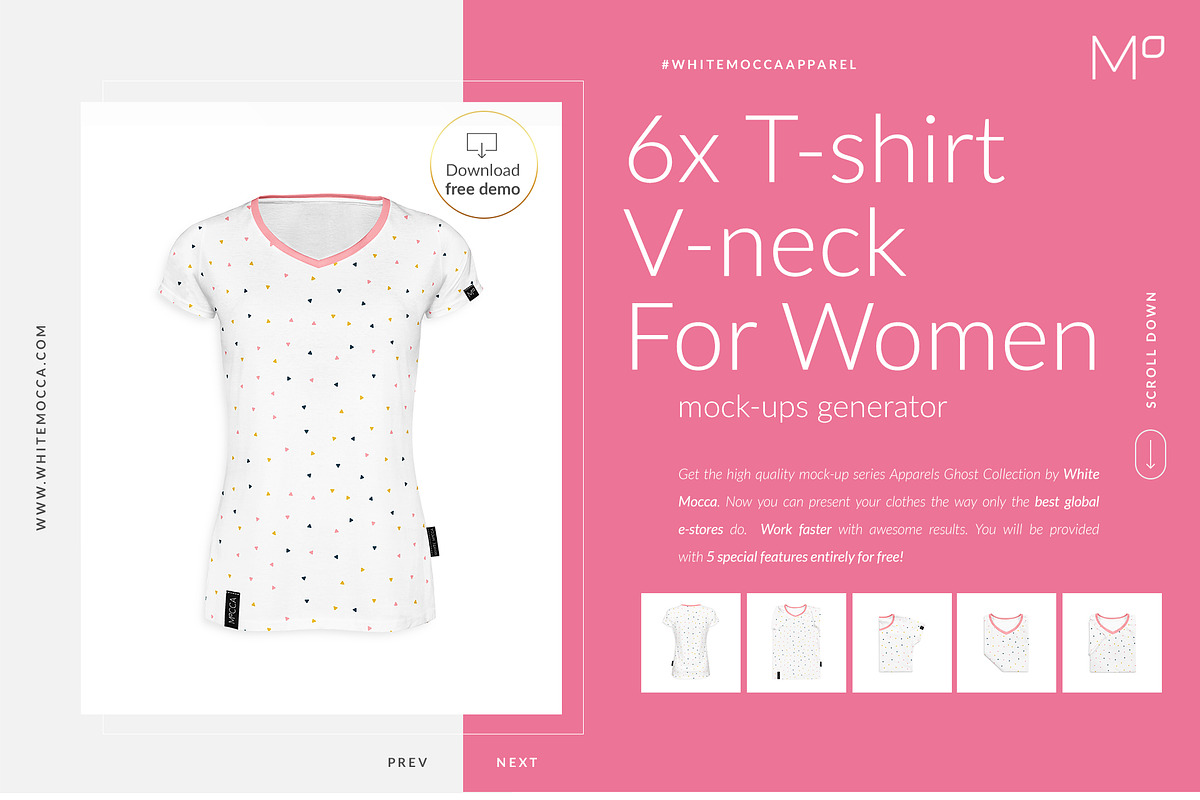6x Women T-shirt Ghost Mock-ups Set, a Books & Magazine Mockup by Apparel_Mockups (Photo 1 of 23)
