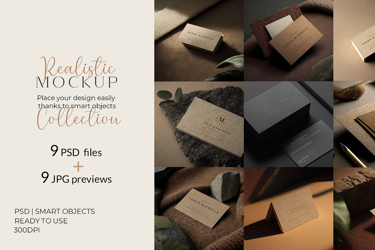 Visiting cards mockup collection, a Mockup by boreālis (Photo 1 of 10)