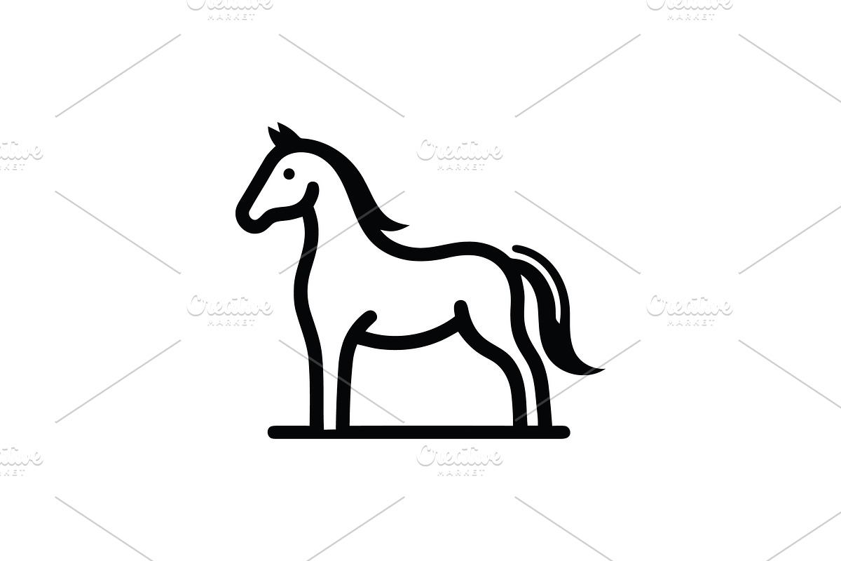 Minimalist Horse Vector Logo, a Branding & Logo Template by Vectorium Studio (Photo 1 of 2)