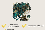 BRASS CELESTIAL CREATURES CLIPART, a Person Illustration by Daring Digies (Thumbnail 5 of 8)