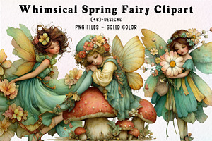 Whimsical Spring Fairy Clipart, an Illustration by CreationArt