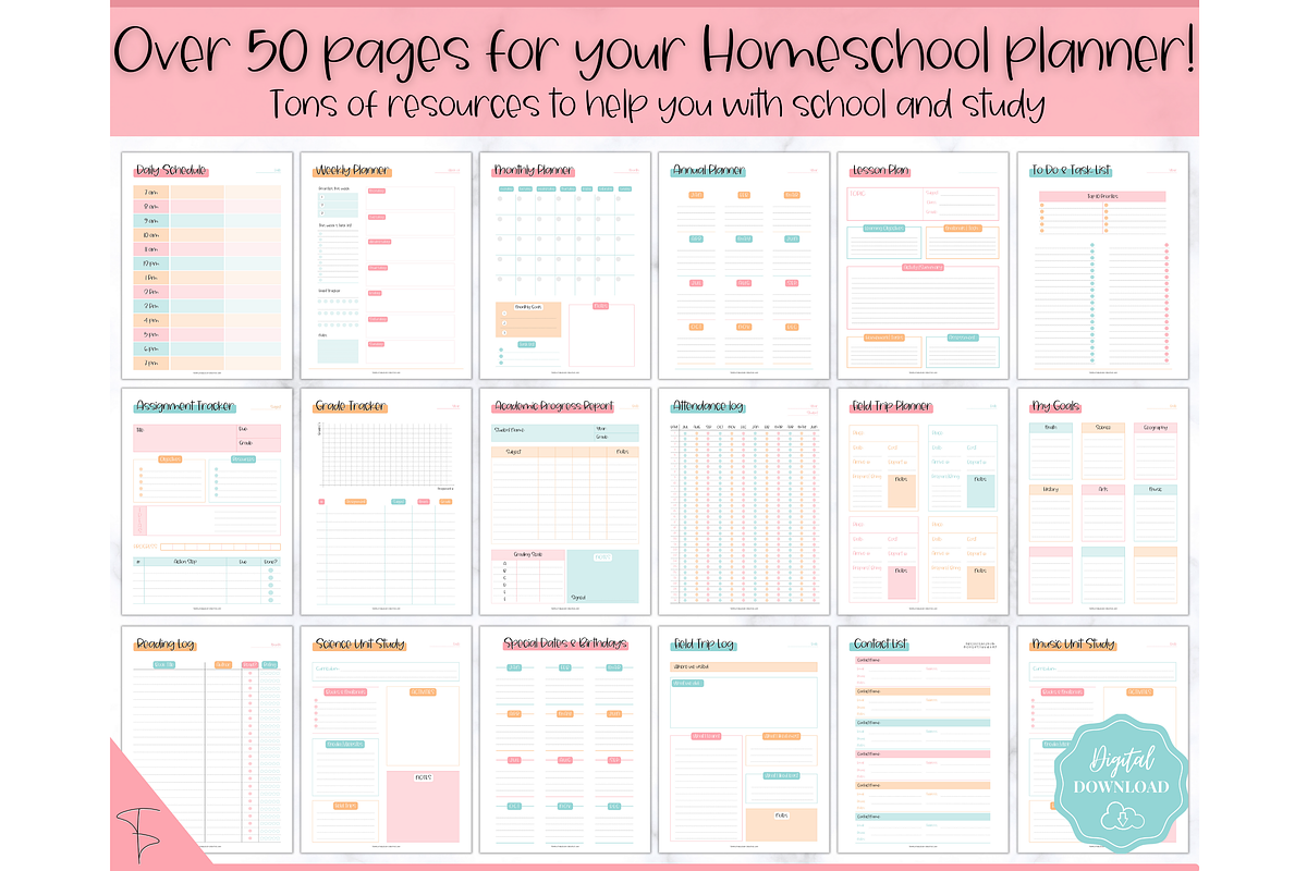 Homeschool Planner Printable - 50 pg, a Templates & Theme by Templatables (Photo 3 of 11)
