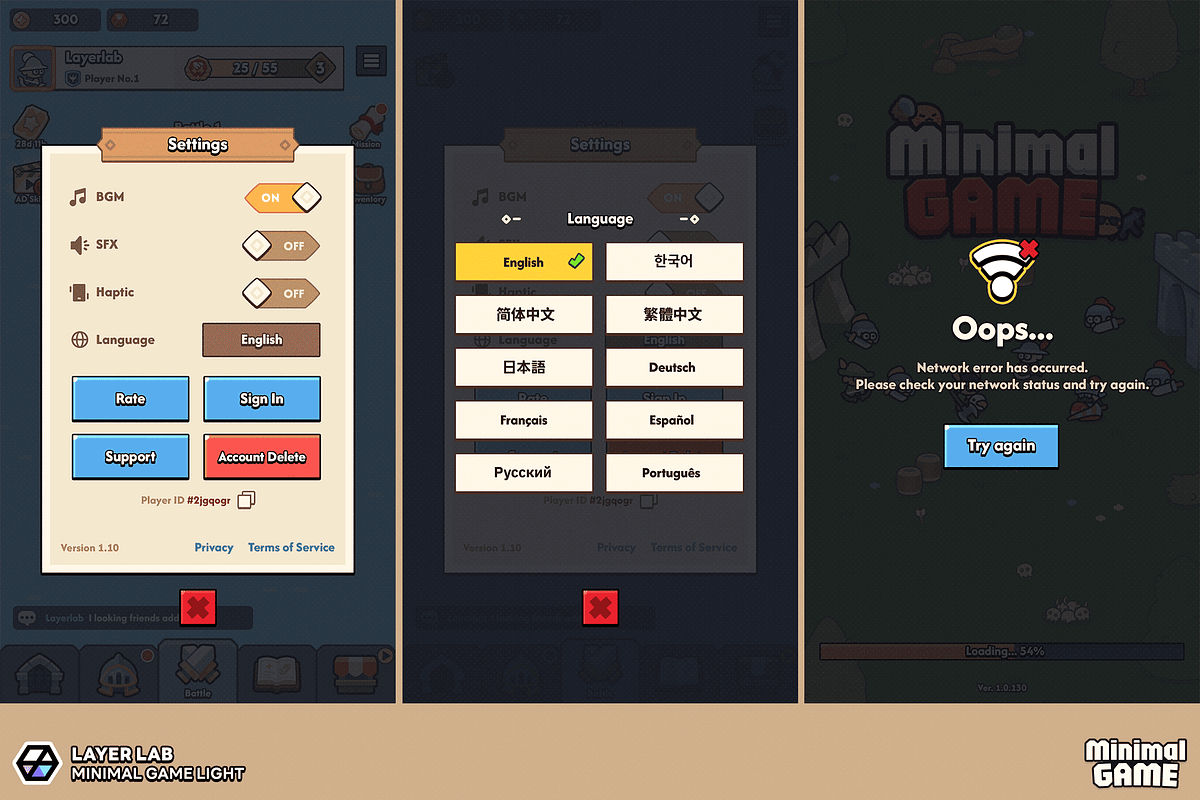 GUI Pro - Minimal Game Light, an UI Kit Template by LAYERLAB (Photo 50 of 51)
