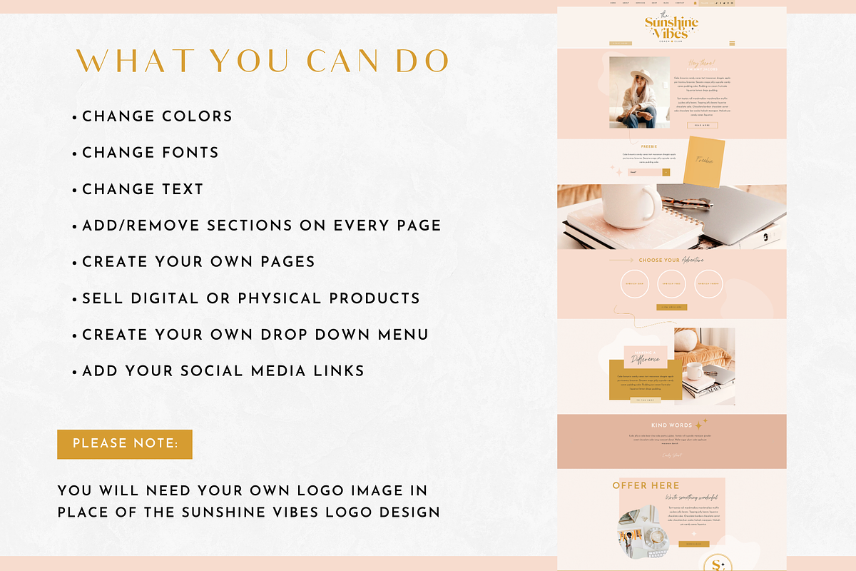 Wix Website Template Sunshine Vibes, a Wix Template by Design Pixie (Photo 4 of 7)