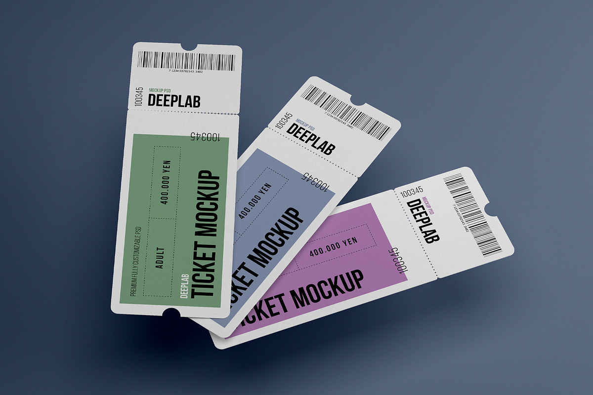 Tickets Mockup Set - 17 styles, a Print Template by Deeplab (Photo 4 of 20)