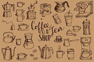 Coffee & Tea Shop Illustrations