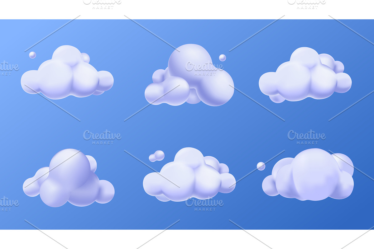 Clouds 3D Illustration, an Object Illustration by alexdndz
