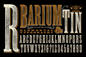 Barium & Tin Western Vector Alphabet