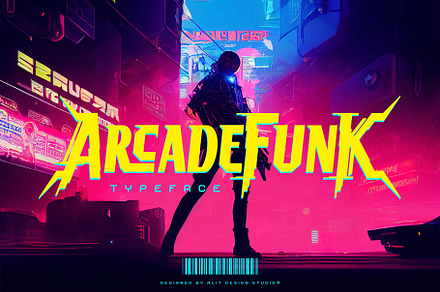 Arcade Funk Typeface, a Serif Font by alit design