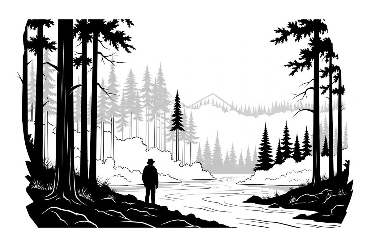 Nature Landscape Silhouette Vector B, an Illustration by Designer_Momina (Photo 34 of 51)