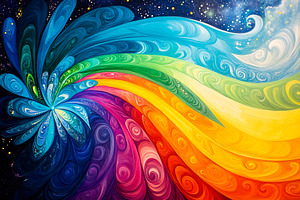 Abstract Rainbow Swirl Art, an Abstract Photo by Ales Munt