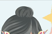 Set with cartoon girls - Cute girls, a Decorative Illustration by StudioLondon (Thumbnail 7 of 12)