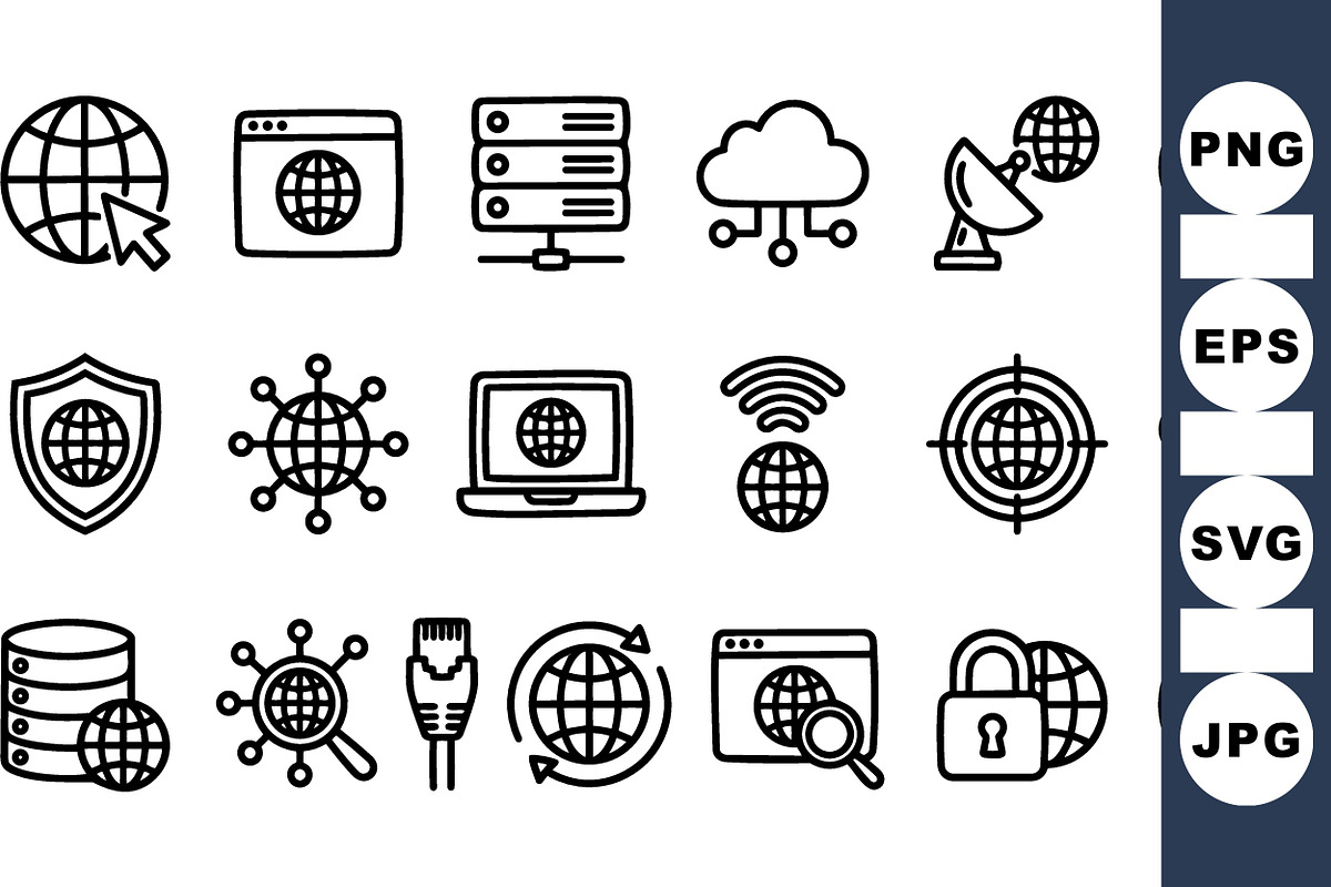 Modern Internet Network Icon Set, an Illustration by designvectx (Photo 2 of 3)