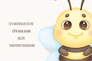 Cute Honey Bee Watercolor Clipart, an Illustration by ekossa_art (Thumbnail 5 of 5)