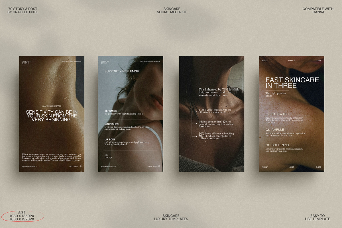 Minimal Skincare Post & Story Set preview 5