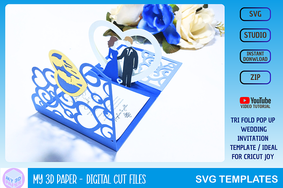 SVG Mini Pop Up Wedding Invitation preview 2