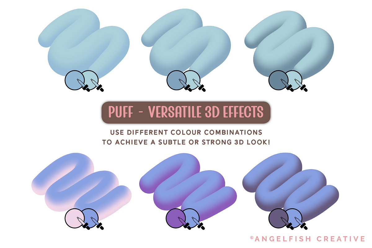 Puff 3D Brushes for Procreate, a Brush Add-On by AngelfishCreative (Photo 5 of 10)